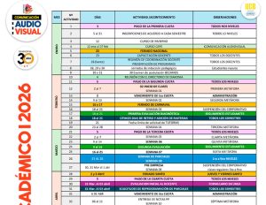 Lee más sobre el artículo Cronograma Académico I 2026